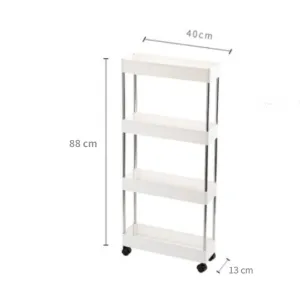 Homlly 4 Tier Mobile Storage Utility Cart Rack with Wheels