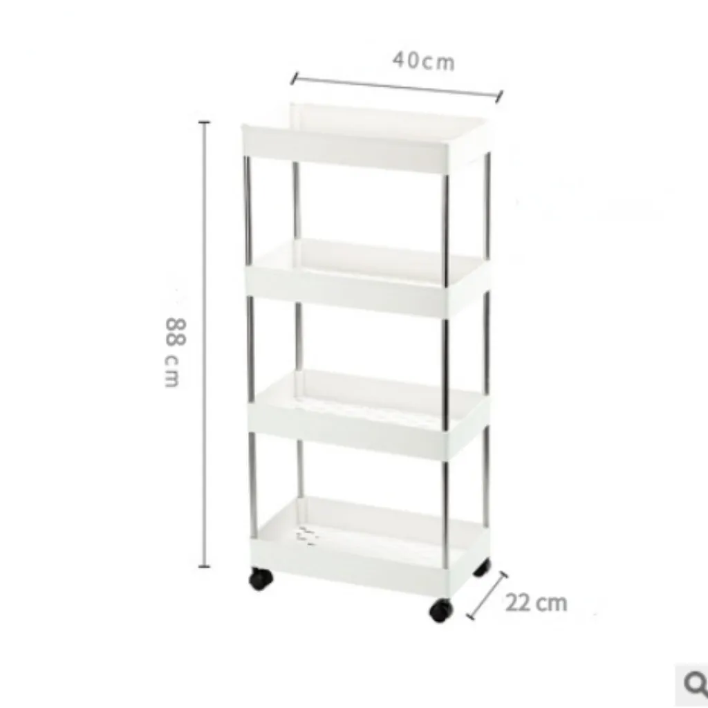 Homlly 4 Tier Mobile Storage Utility Cart Rack with Wheels