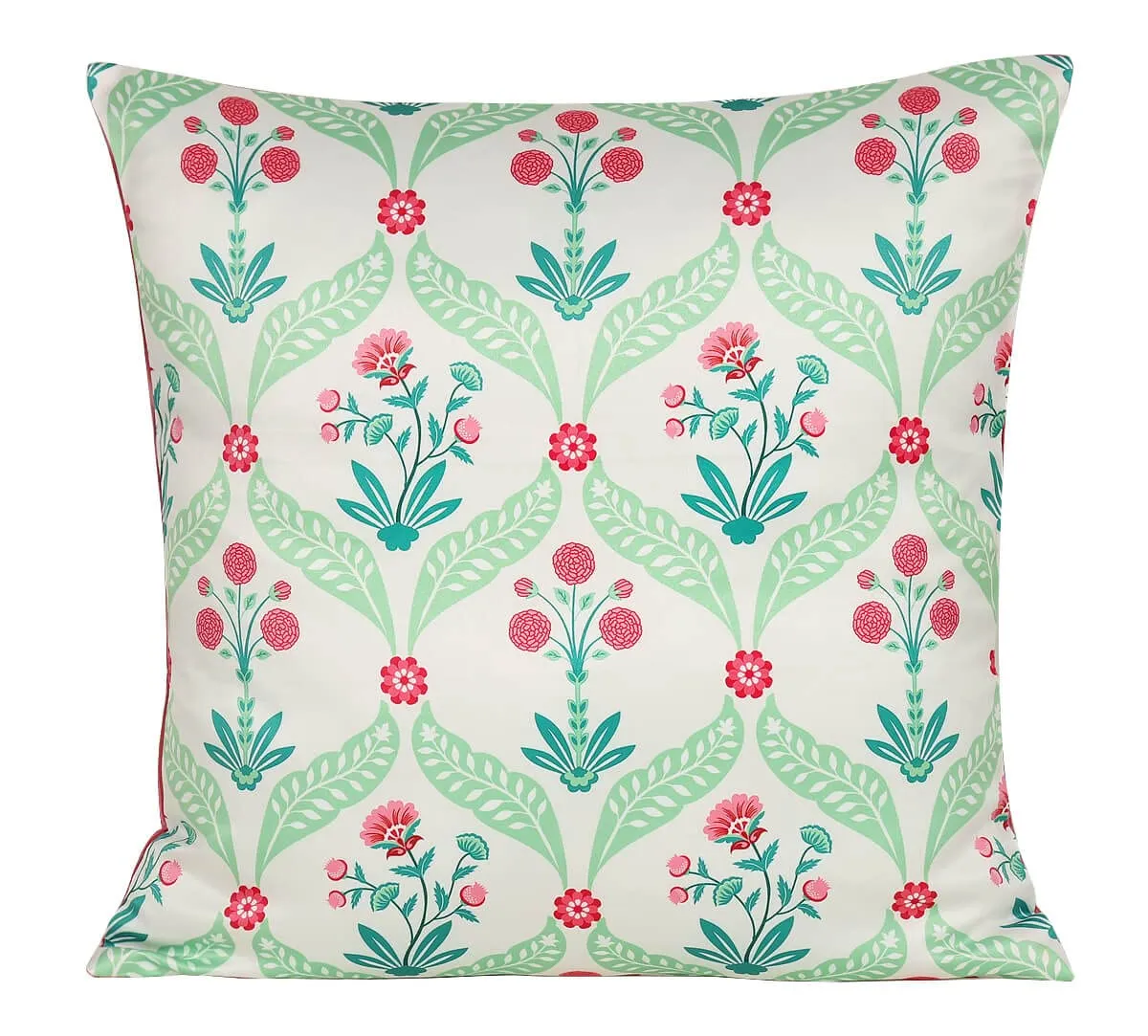 India Circus by Krsnaa Mehta Blooming Dahlia Multicolor Satin Blend Blended Tafetta Silk Cushion Pillow Covers Set of 5 (18 x 18 Inches)