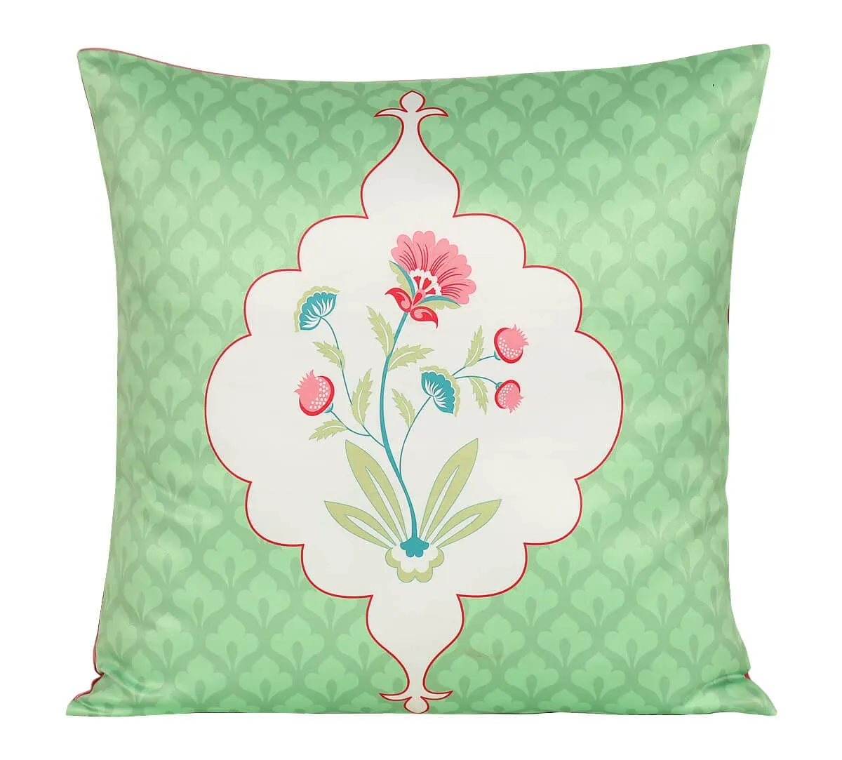India Circus by Krsnaa Mehta Blooming Dahlia Multicolor Satin Blend Blended Tafetta Silk Cushion Pillow Covers Set of 5 (18 x 18 Inches)