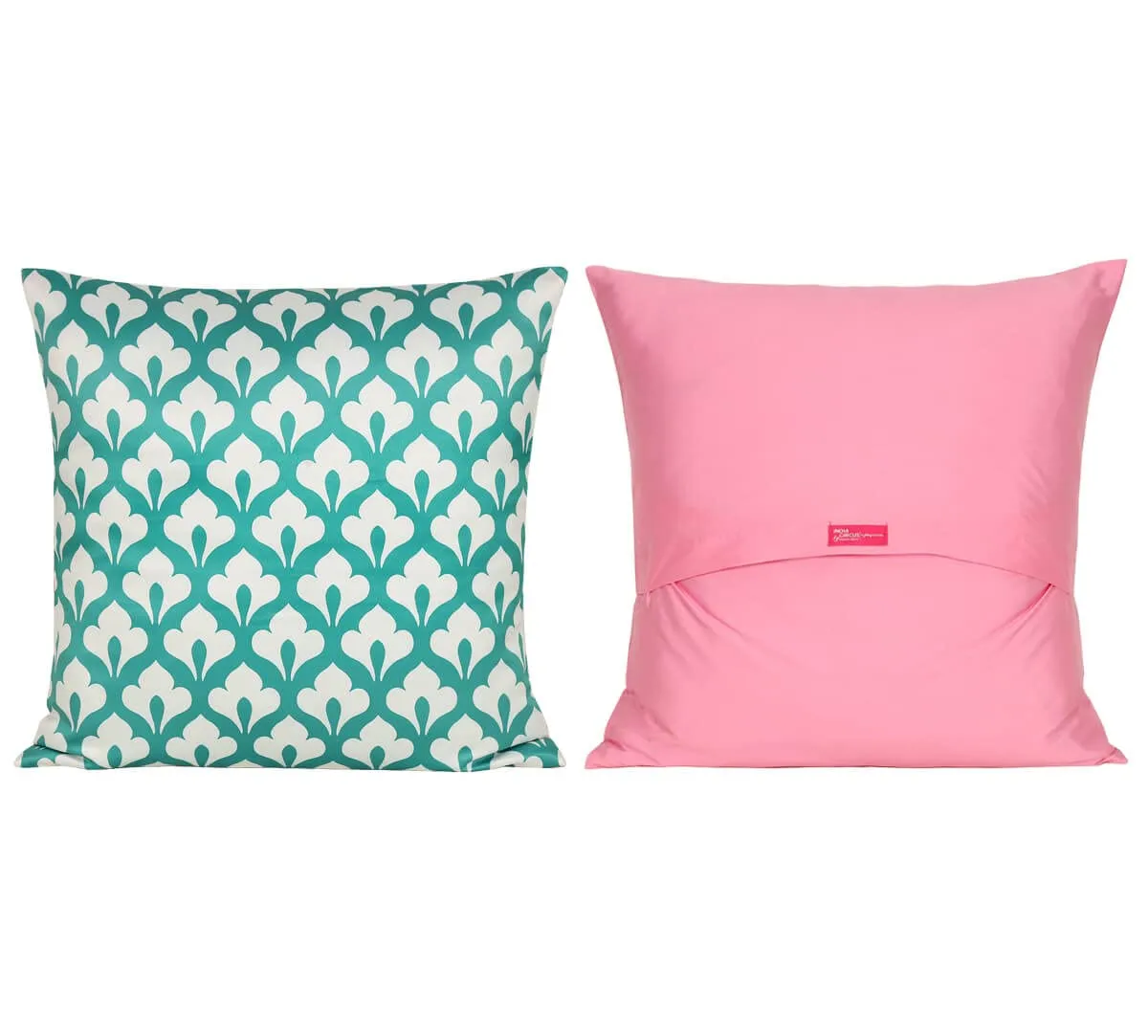 India Circus by Krsnaa Mehta Blooming Dahlia Multicolor Satin Blend Blended Tafetta Silk Cushion Pillow Covers Set of 5 (18 x 18 Inches)