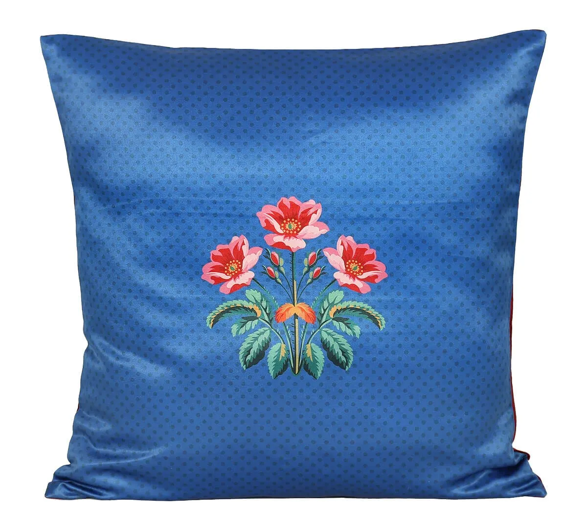 India Circus by Krsnaa Mehta Clover Knotty Multicolor Satin Blend Blended Tafetta Silk Cushion Pillow Covers Set of 5 (18 x 18 Inches)