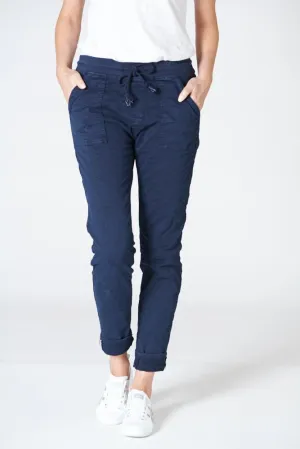 ITALIAN STAR Drill Jogger with Lurex Trim - Ink