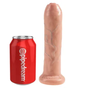 King Cock Uncut 7 Inch Suction Cup Dildo with Moving Foreskin - Vanilla