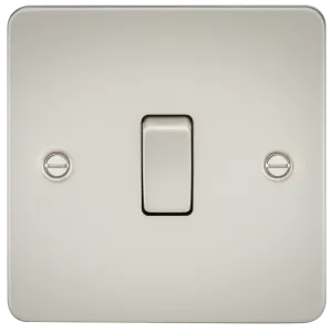 Knightsbridge FP2000PL Flat Plate 10AX 1G 2 Way Switch - Pearl