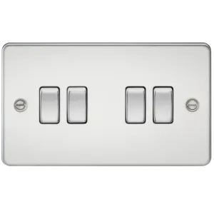 Knightsbridge FP4100PC Flat Plate 10AX 4G 2-Way Switch - Polished Chrome