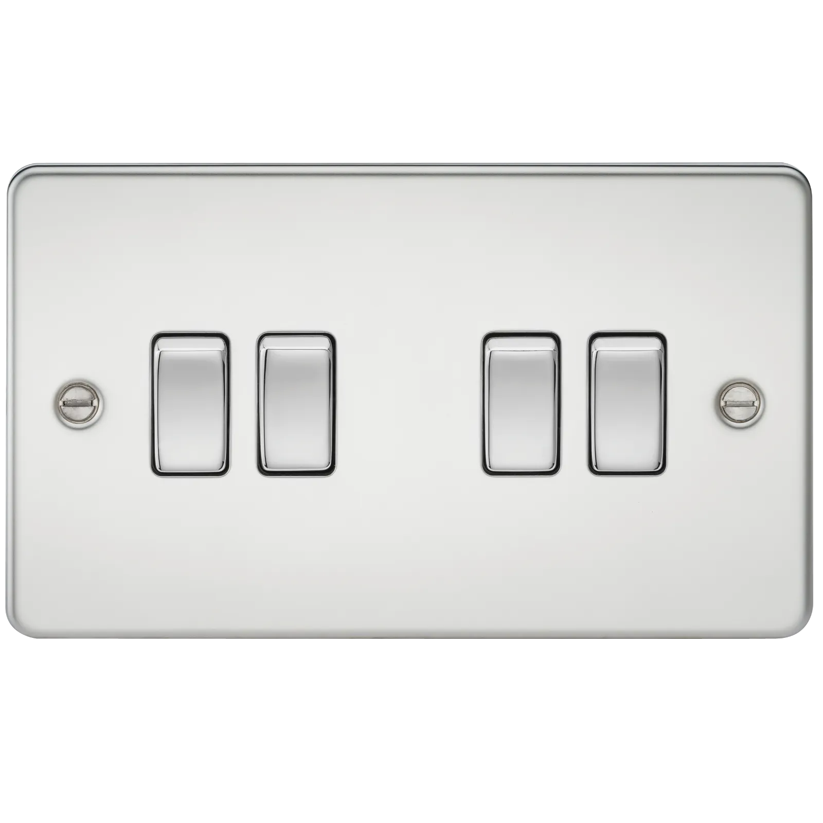 Knightsbridge FP4100PC Flat Plate 10AX 4G 2-Way Switch - Polished Chrome