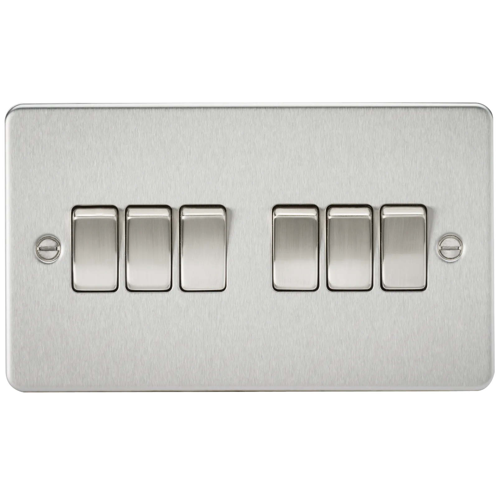 Knightsbridge FP4200BC Flat Plate 10AX 6G 2-Way Switch - Brushed Chrome
