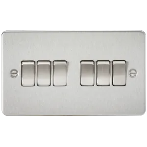 Knightsbridge FP4200BC Flat Plate 10AX 6G 2-Way Switch - Brushed Chrome