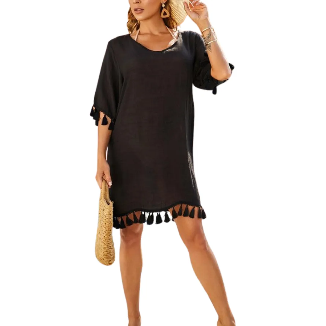 Knit Crochet Short Sleeve Cover Up
