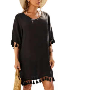 Knit Crochet Short Sleeve Cover Up