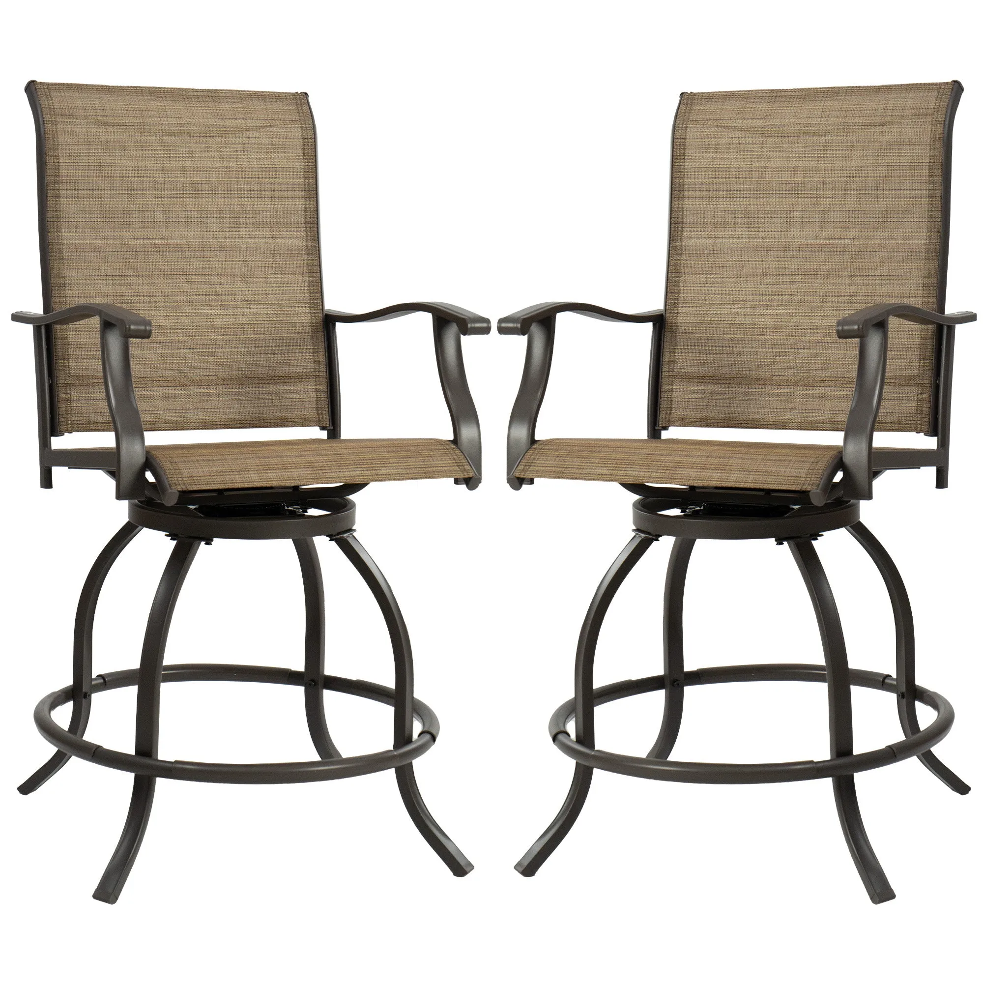 Kozyard Isabella High Swivel Bar Stools/Chair Set for Home Patio, Back Yard, Cafes, Bistro, Restaurants and Chic Bars (5 Options)