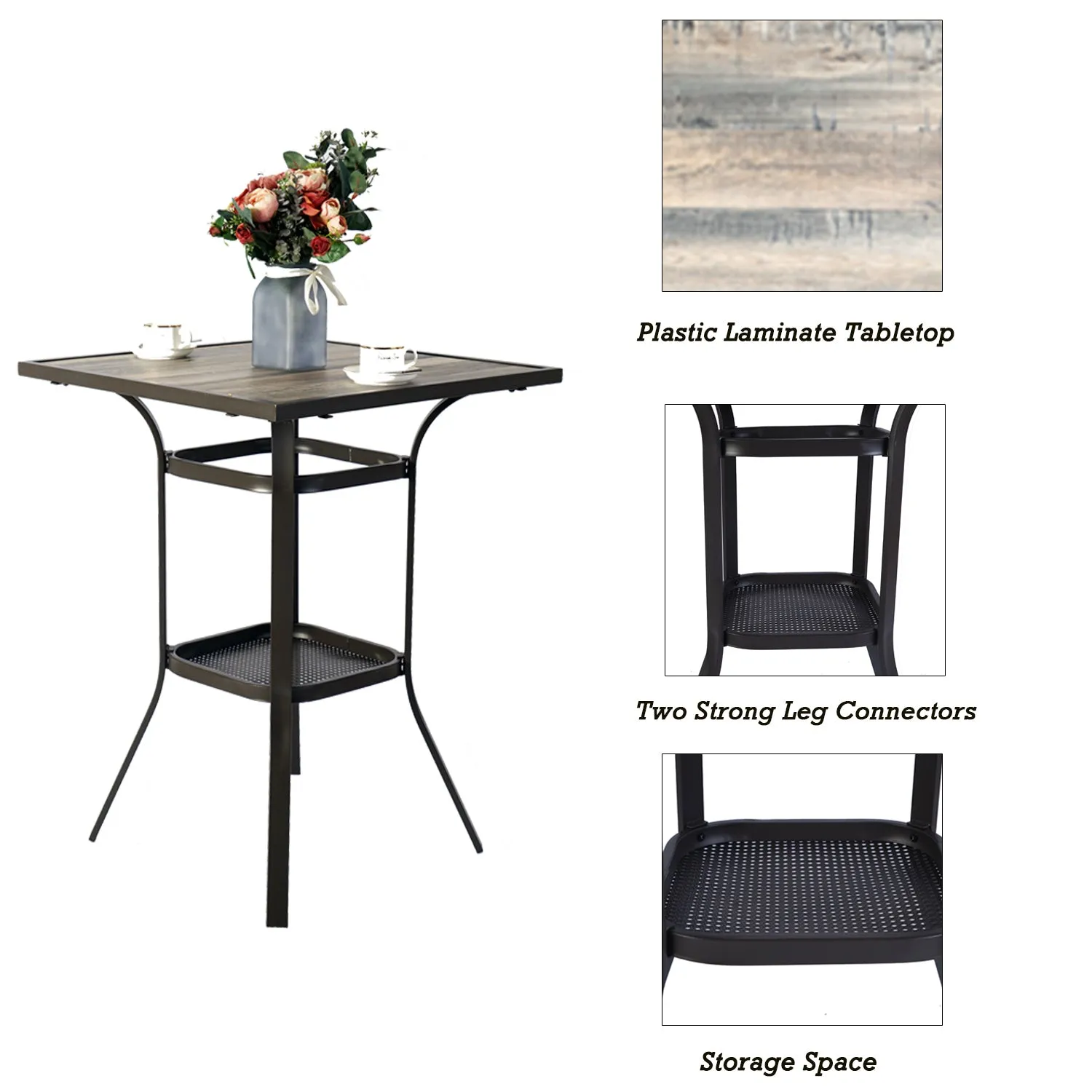 Kozyard Isabella High Swivel Bar Stools/Chair Set for Home Patio, Back Yard, Cafes, Bistro, Restaurants and Chic Bars (5 Options)