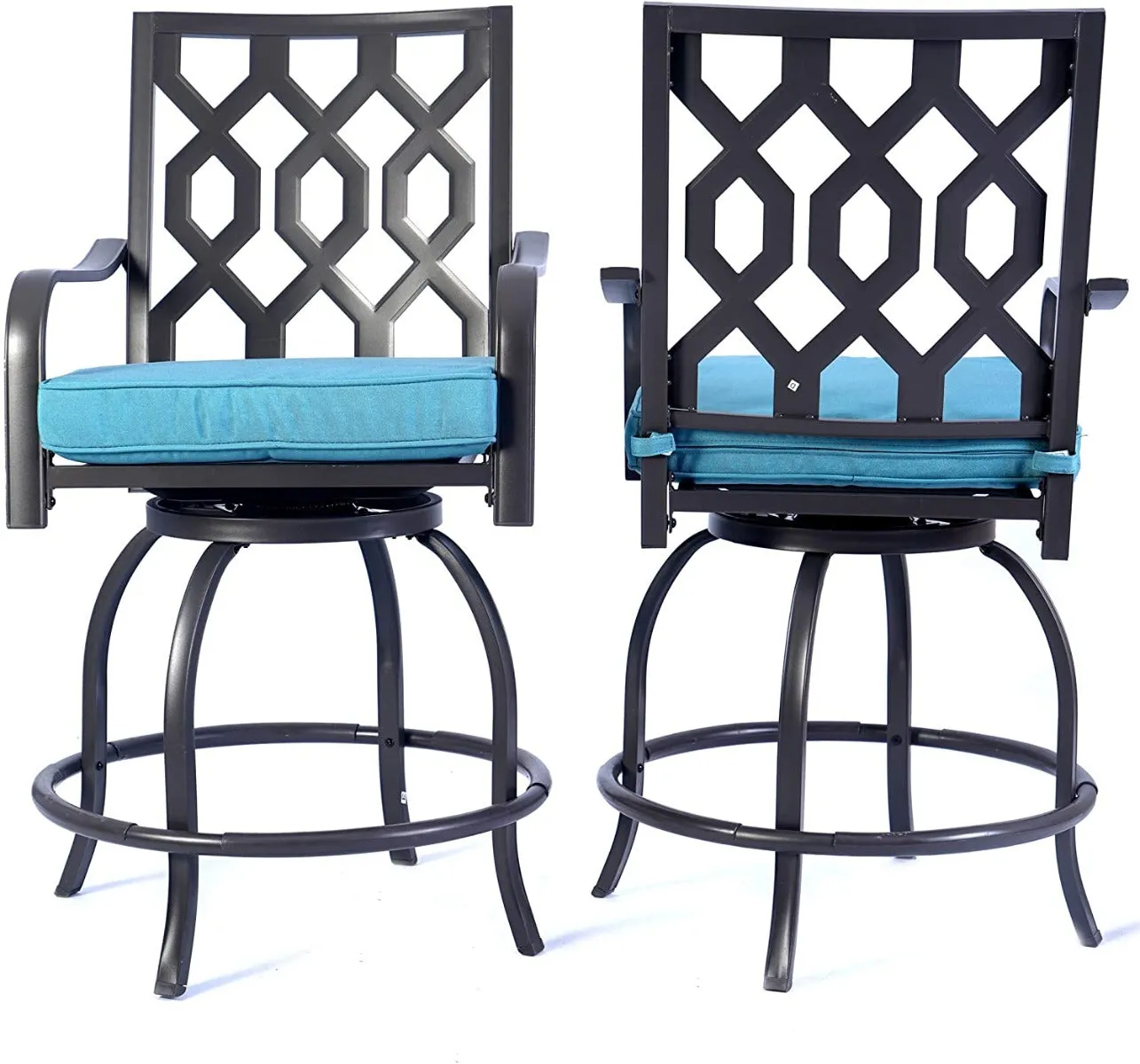 Kozyard Isabella High Swivel Bar Stools/Chair Set for Home Patio, Back Yard, Cafes, Bistro, Restaurants and Chic Bars (5 Options)