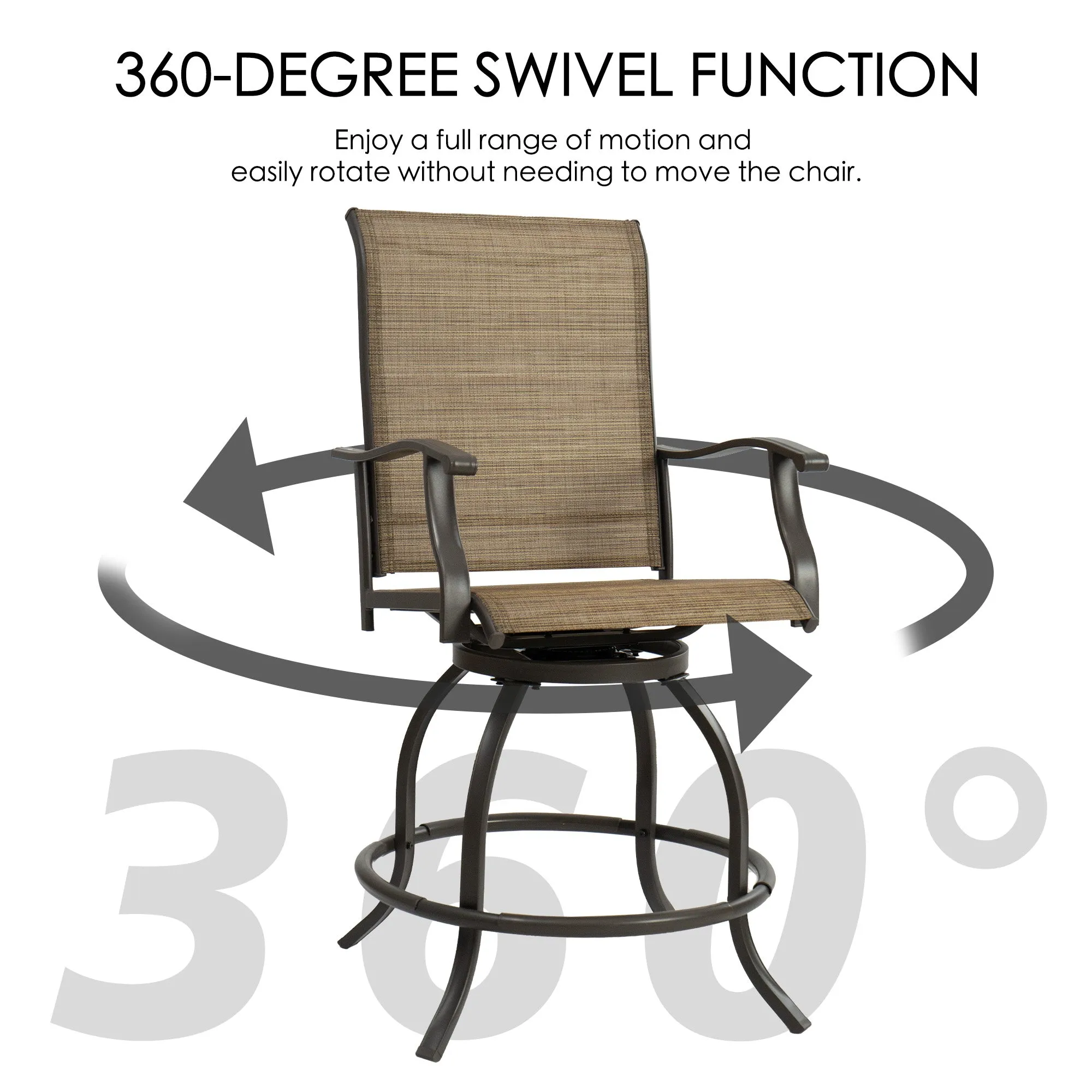 Kozyard Isabella High Swivel Bar Stools/Chair Set for Home Patio, Back Yard, Cafes, Bistro, Restaurants and Chic Bars (5 Options)