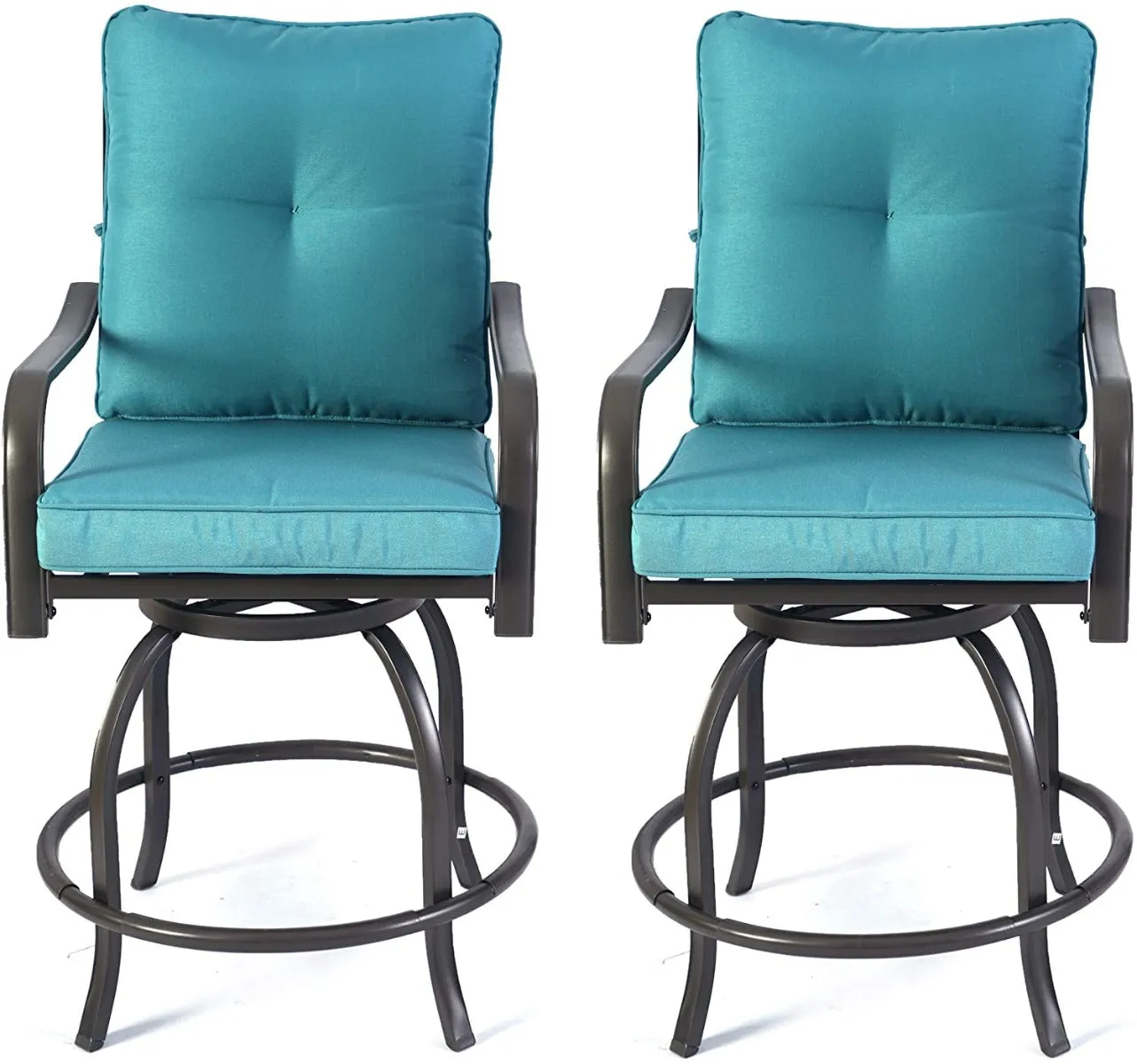 Kozyard Isabella High Swivel Bar Stools/Chair Set for Home Patio, Back Yard, Cafes, Bistro, Restaurants and Chic Bars (5 Options)