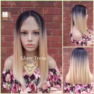 Lace Front Wig, Bob Wig, Ombre Blonde Wig, HD Lace Wig, Glory Tress, Wig, African American Wig, On Sale // ADORATION