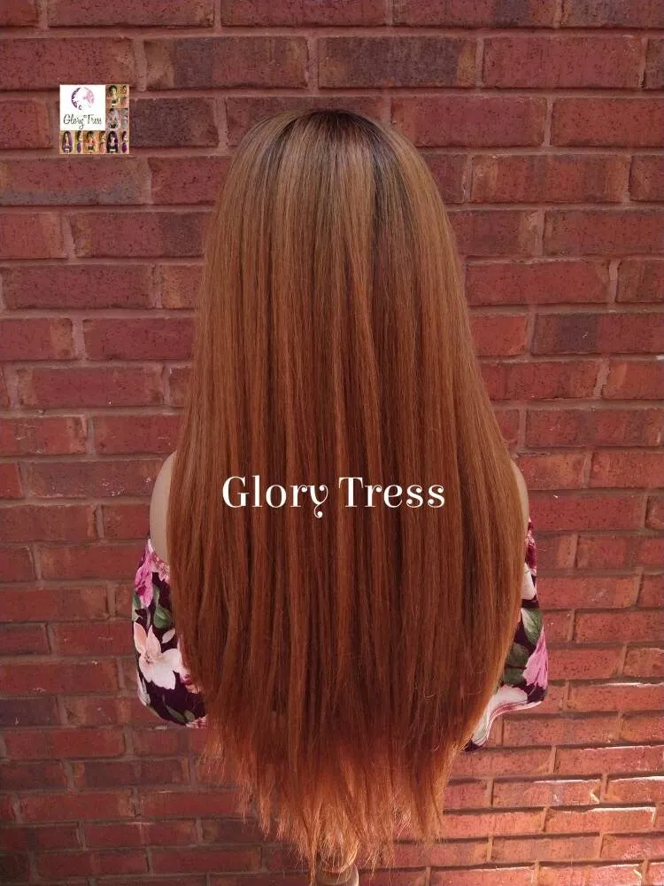 Lace Front Wig, Human Blended Wig, Glory Tress,  Straight Wig, Ombre Dark Blonde Wig, 13x6 Free Parting, Soft Swiss Lace, On Sale // NAOMI