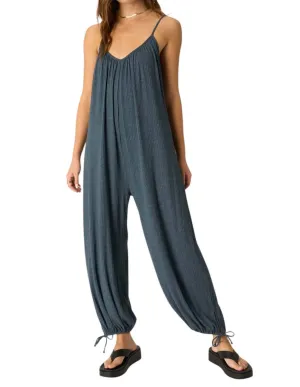 Let's Bounce Shirred Strappy Jumpsuit