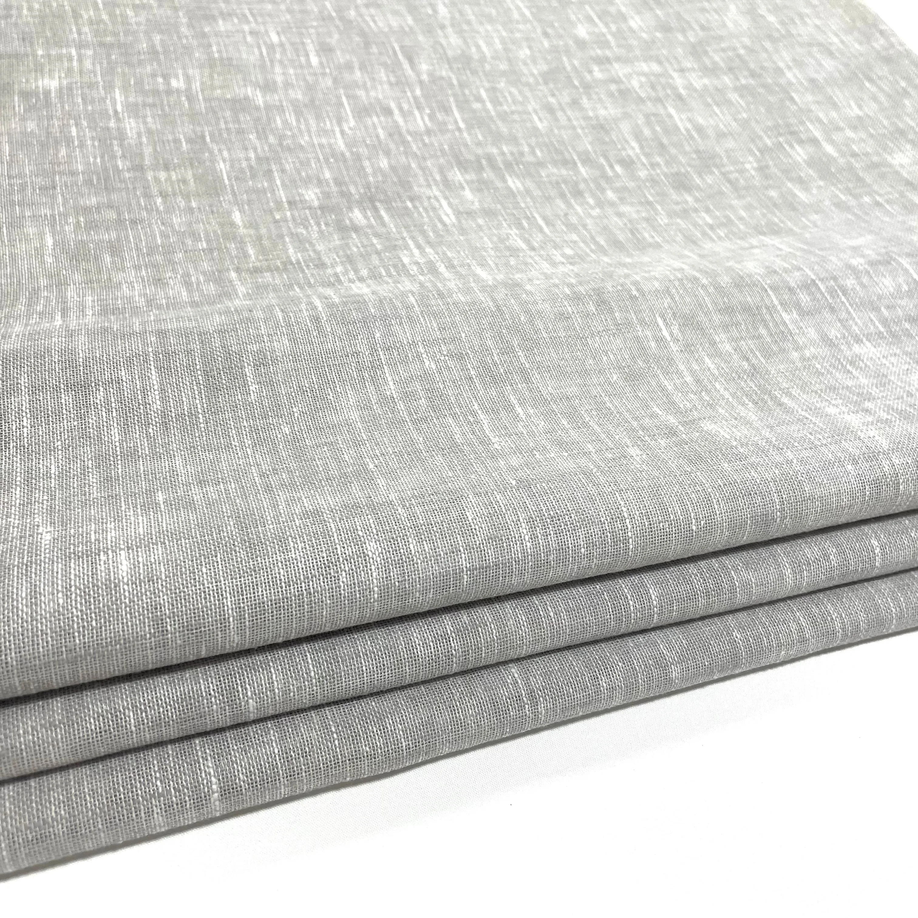 Light Gray Faux Texture Linen Flat Roman Shade/CL1034