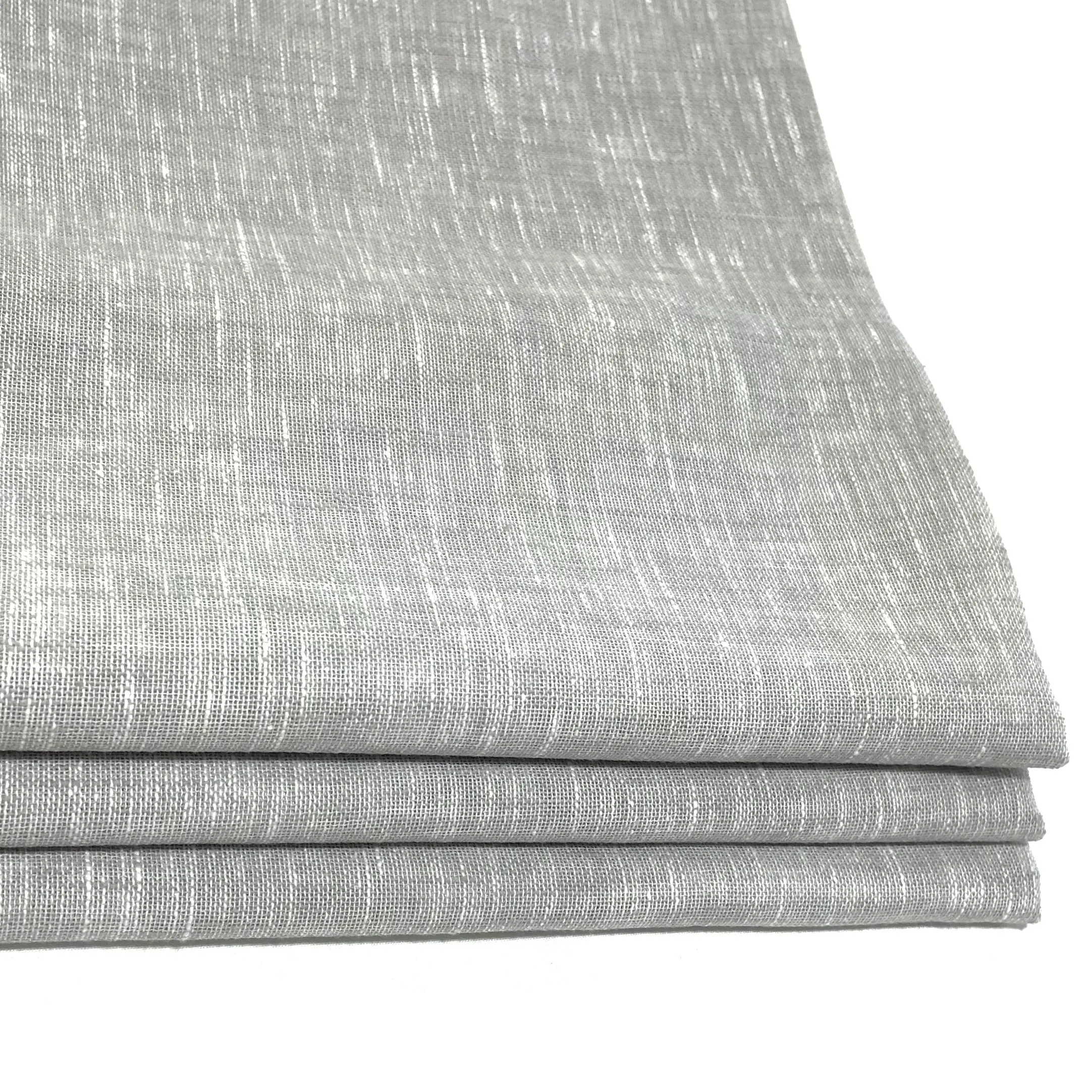 Light Gray Faux Texture Linen Flat Roman Shade/CL1034