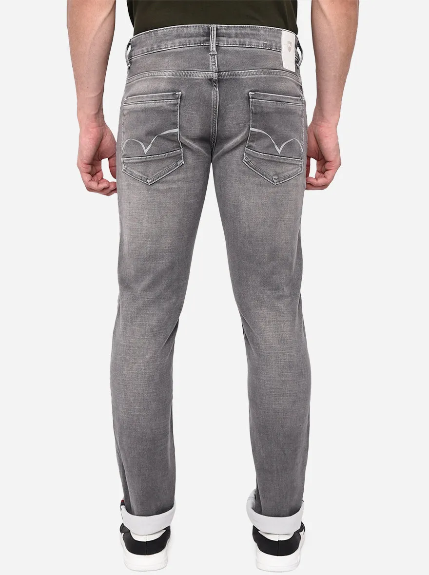 Light Grey Solid Slim Fit Jeans | JadeBlue