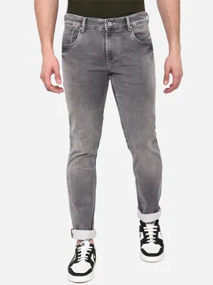 Light Grey Solid Slim Fit Jeans | JadeBlue