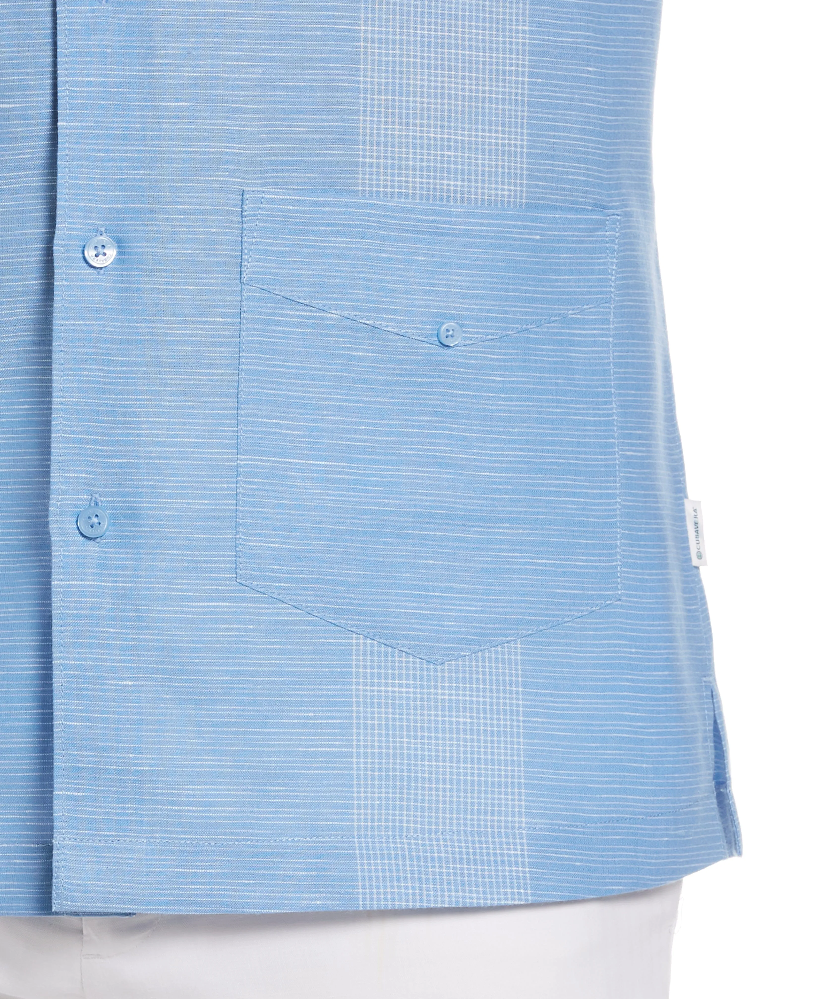 Linen-Blend Yarn Dye Stripe Guayabera Shirt