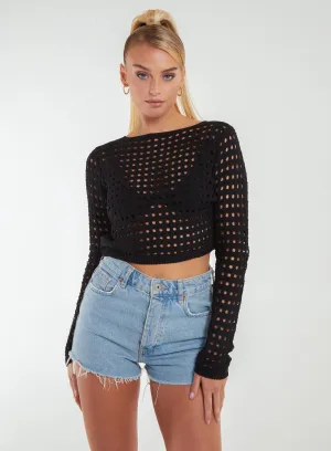 Long Sleeve Crochet Top