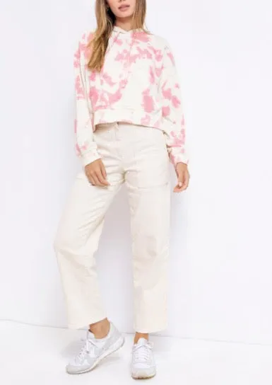 Long Sleeve Tie Dye Cropped Hooded Sweatshirt