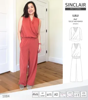 Lulu faux wrap knit top, set and romper (PDF)