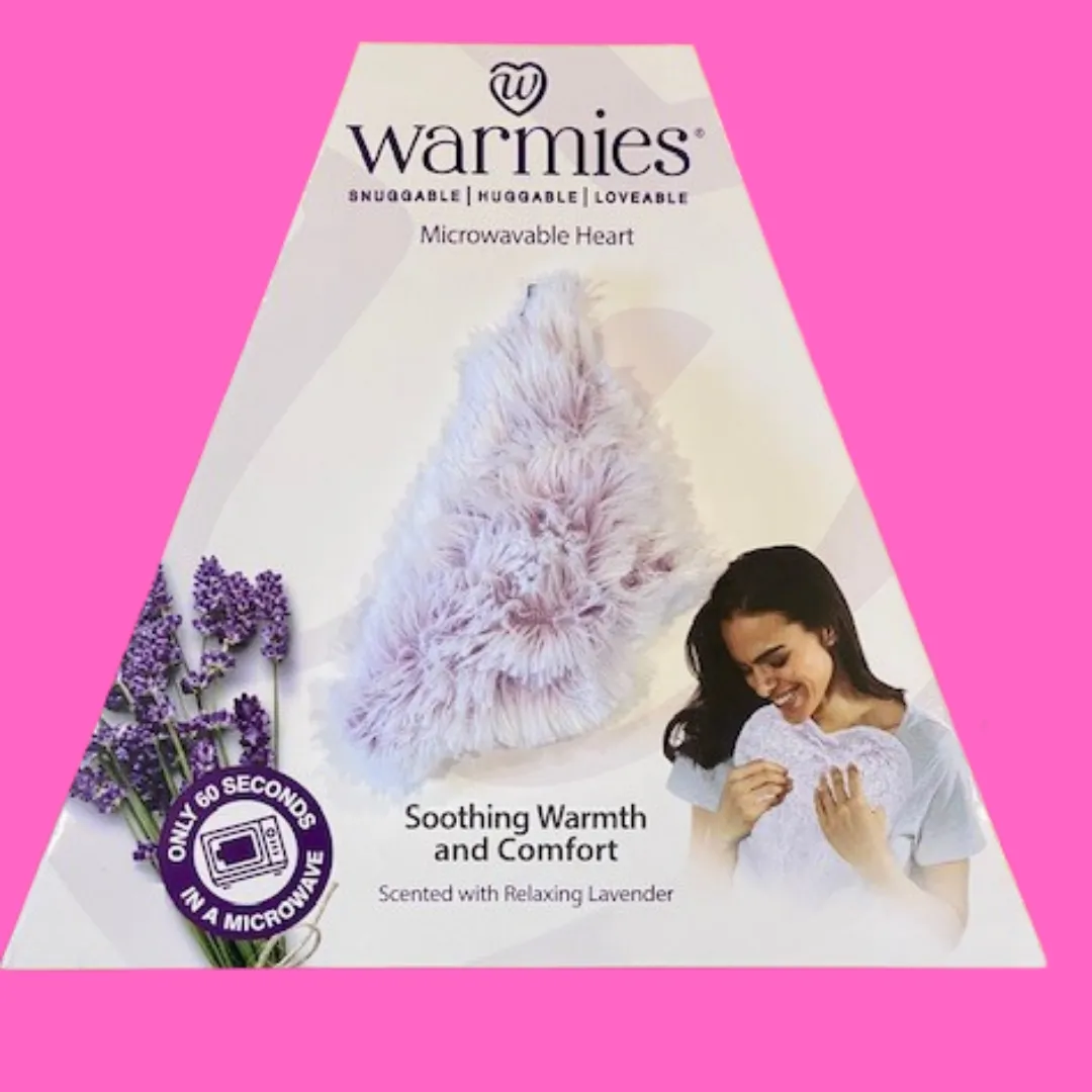 Marshmallow Lavender Warmies Heart Heat Pad