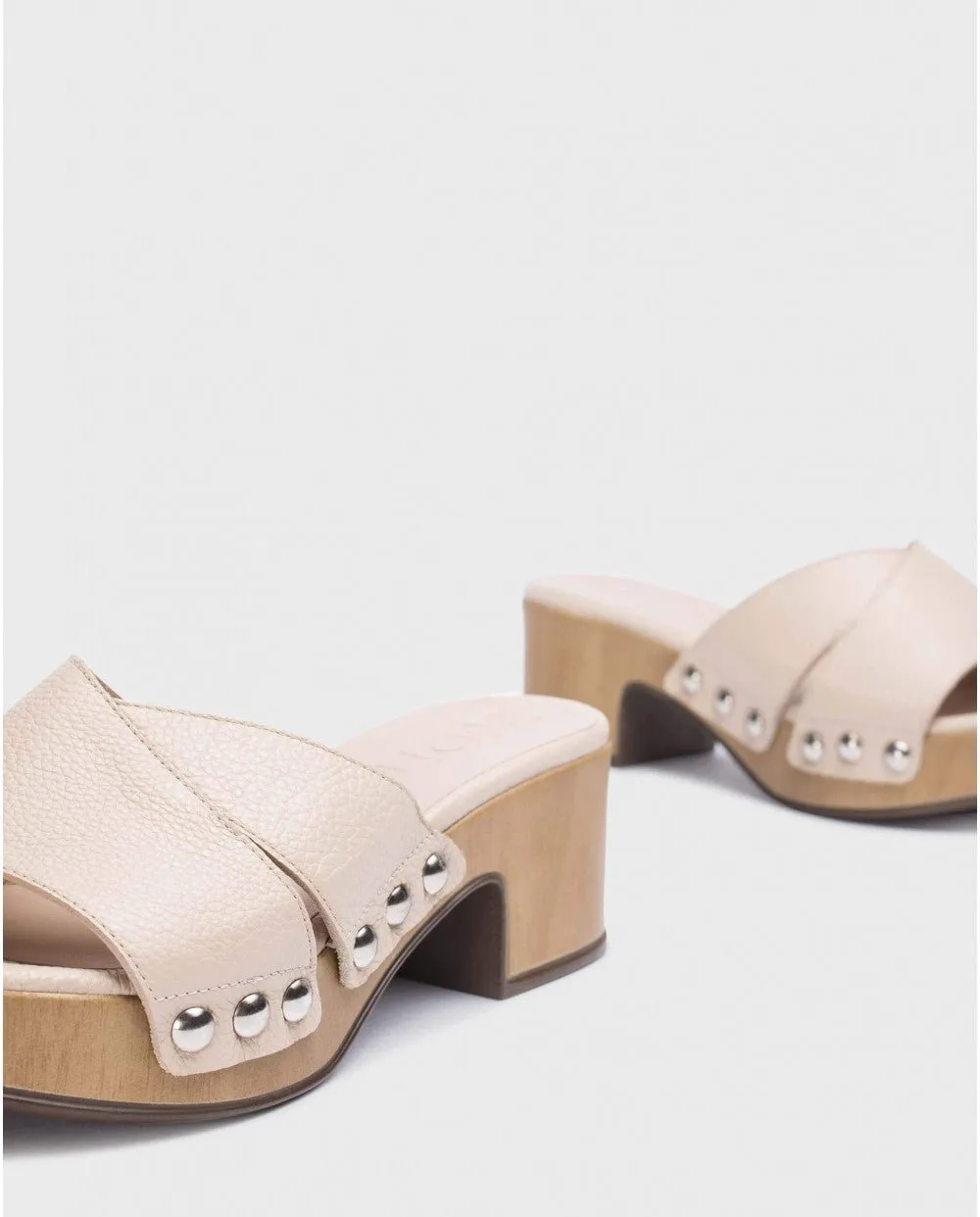 'Marta' women's slipper slide sandal - beige