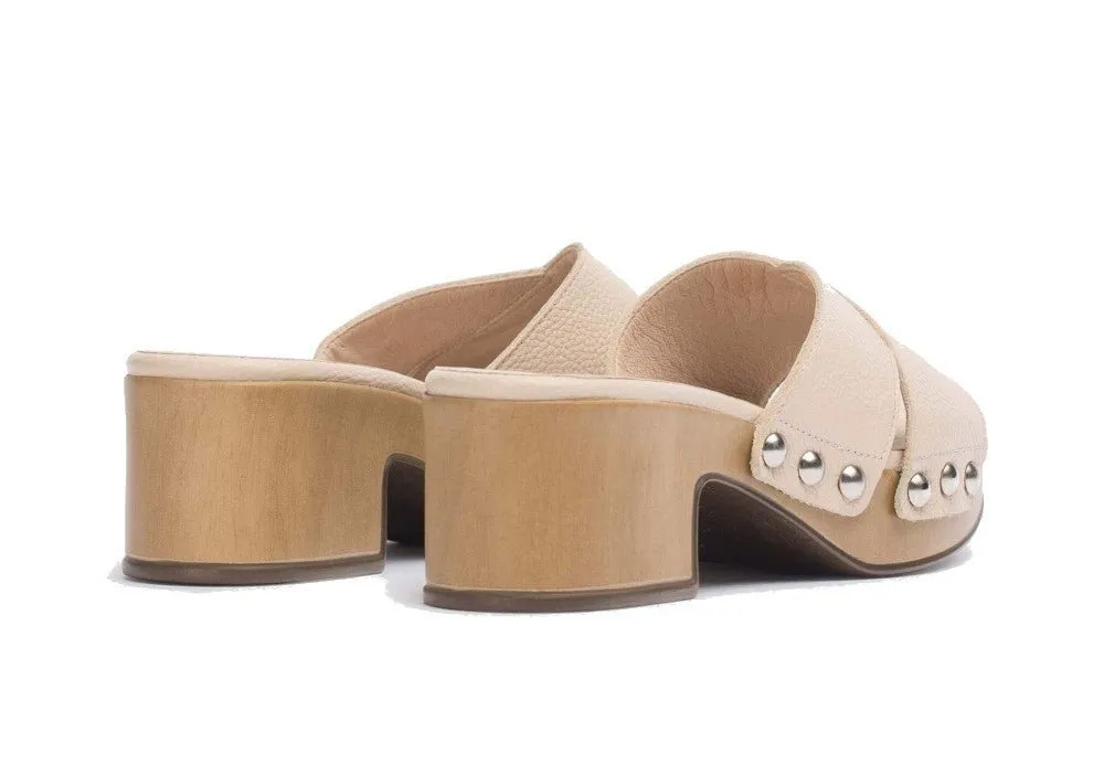 'Marta' women's slipper slide sandal - beige