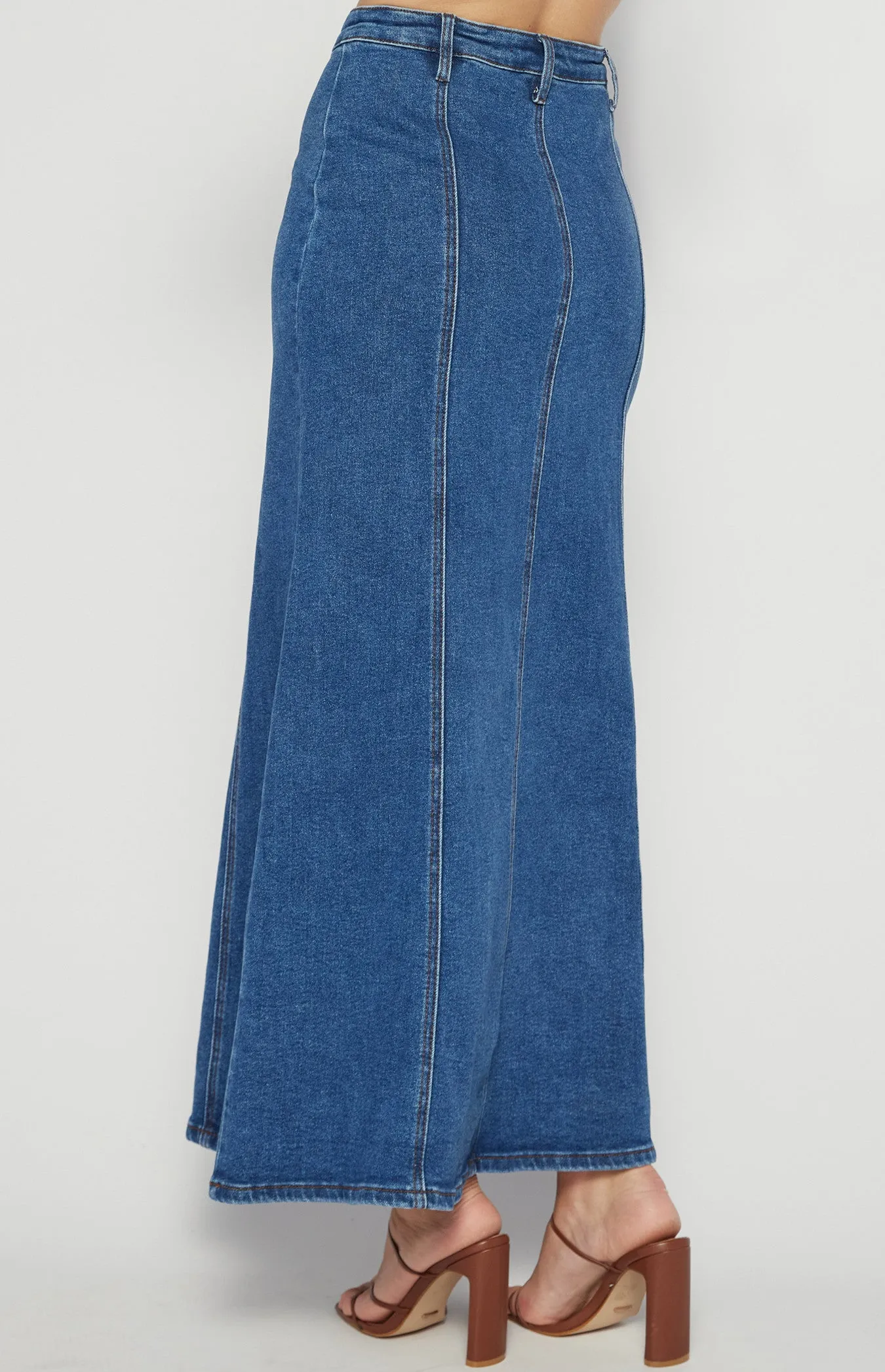Maxi Denim Panel Skirt