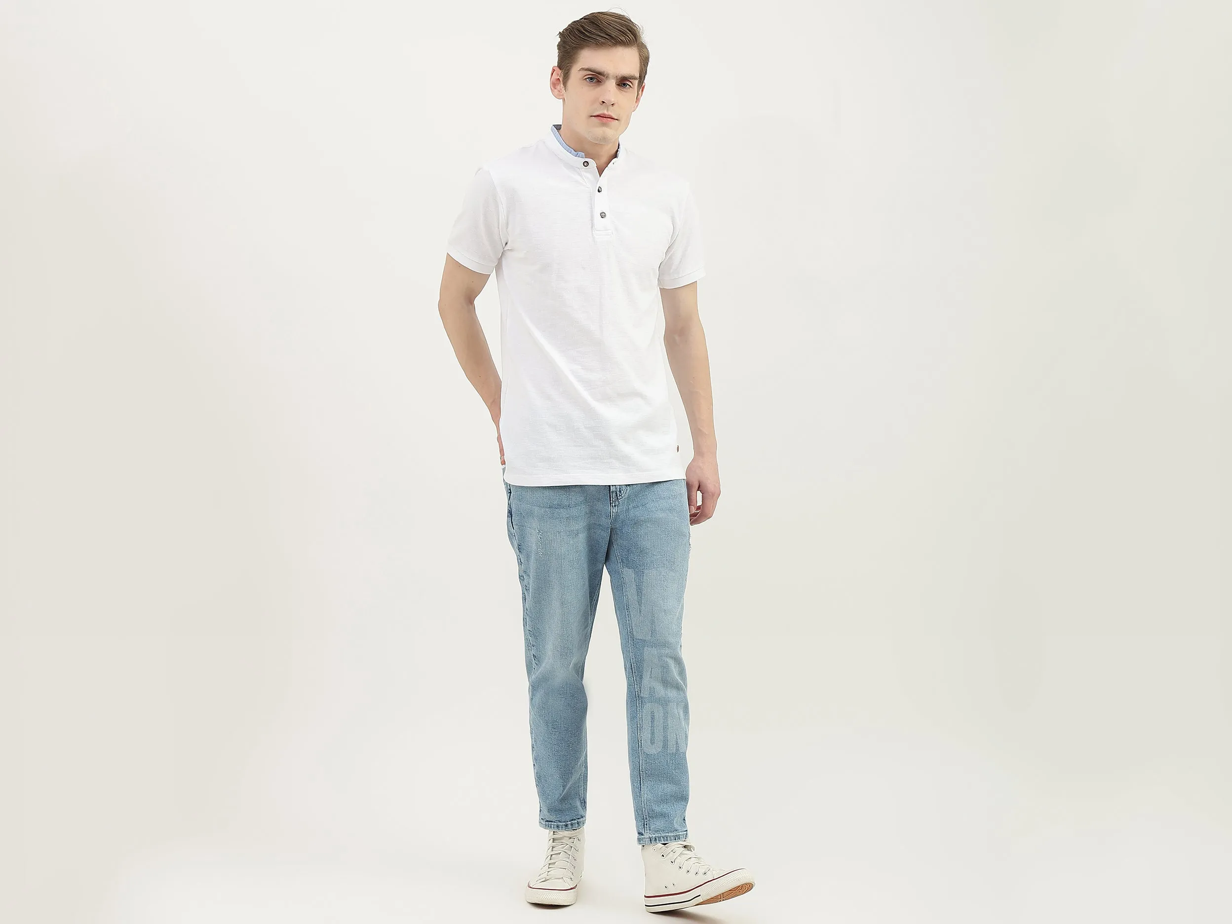 Men Printed Regular Fit Jeans