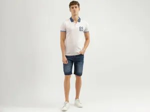 Men's Regular Fit Polo Neck Applique T-shirt