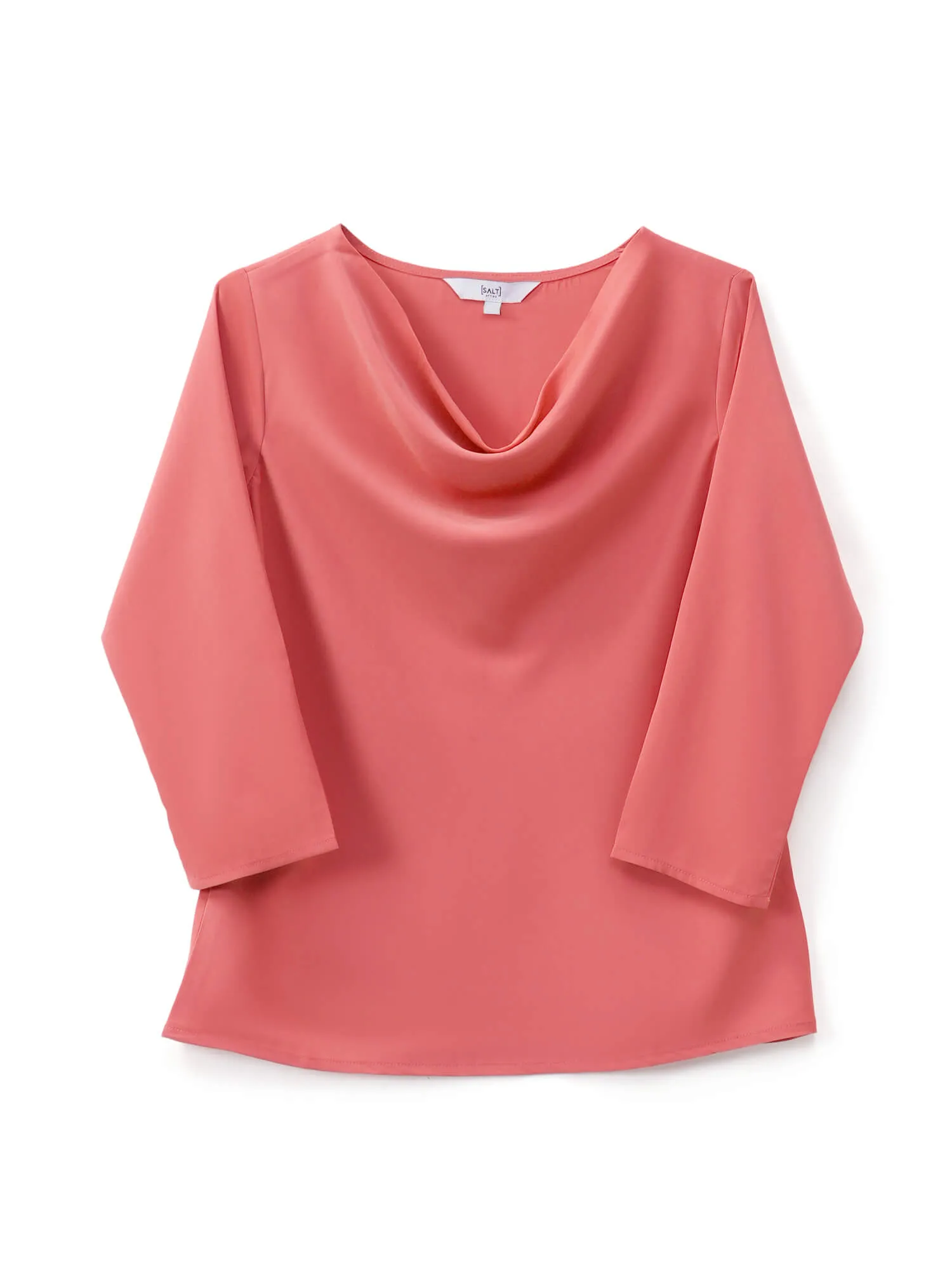 Mermaid Mule Cowl Neck Top - Dark Peach