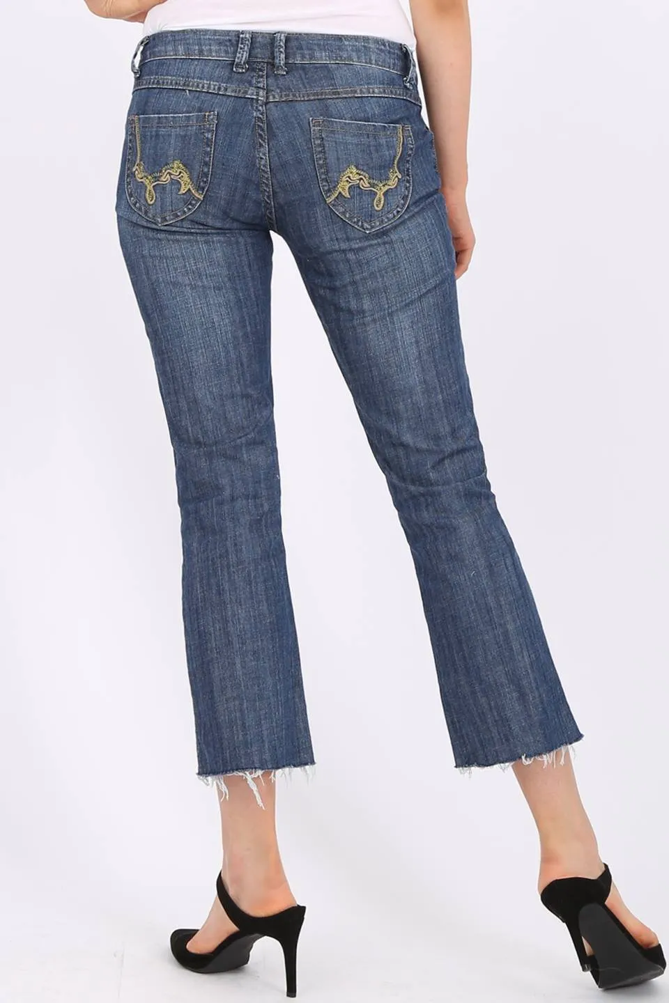 MISS PINKI Presley cropped jeans in blue