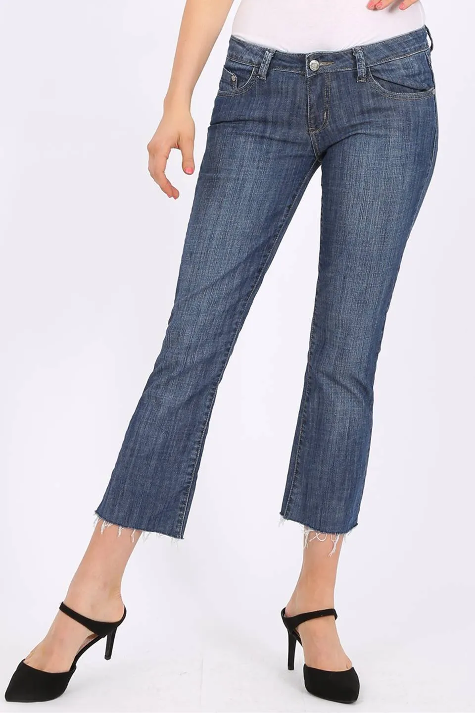 MISS PINKI Presley cropped jeans in blue