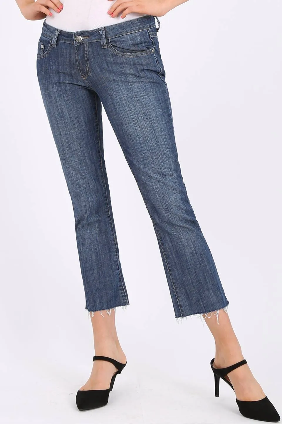 MISS PINKI Presley cropped jeans in blue