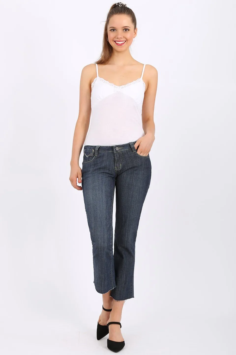 MISS PINKI Rowan cropped Jeans in blue