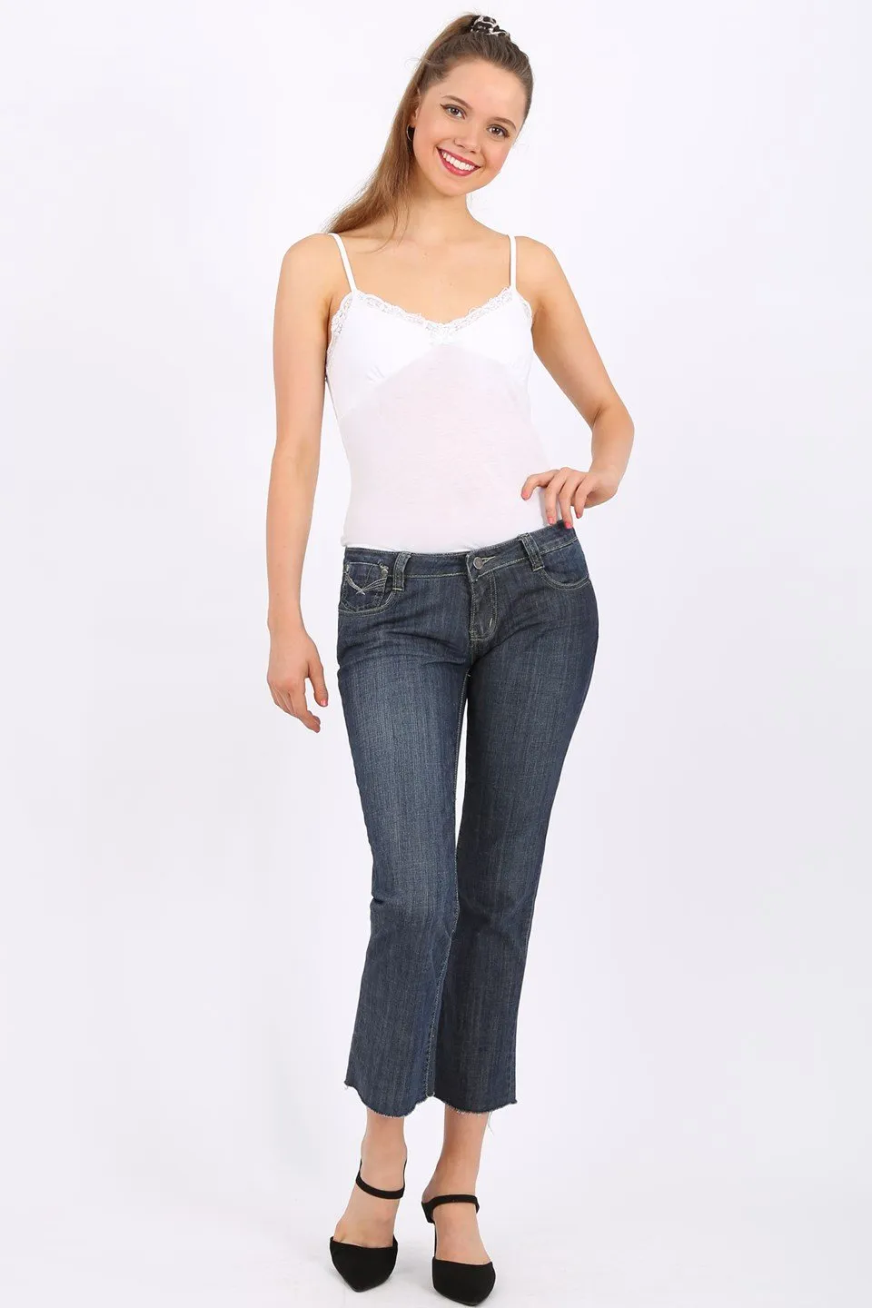 MISS PINKI Rowan cropped Jeans in blue