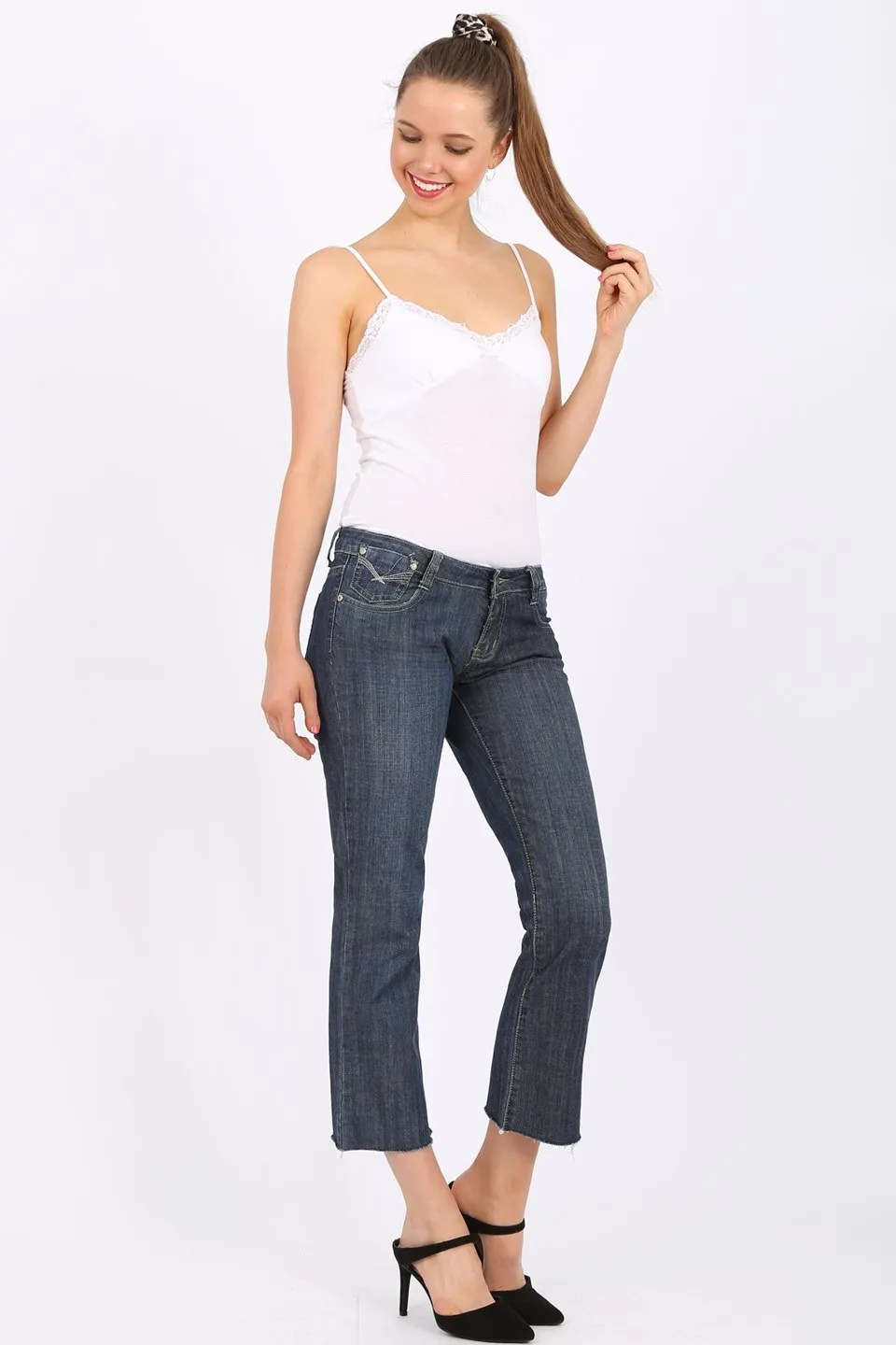 MISS PINKI Rowan cropped Jeans in blue