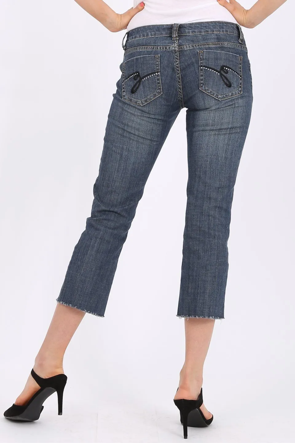 MISS PINKI Sawyer cropped Jeans in blue
