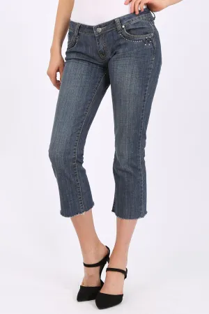 MISS PINKI Sawyer cropped Jeans in blue