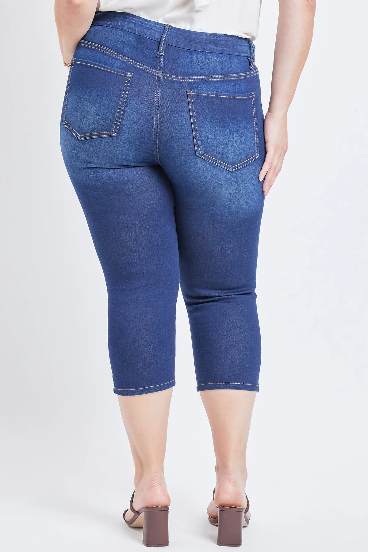Missy Plus Size Curvy 1-Button High-Rise Side Slit Hem Capri, Pack Of 12