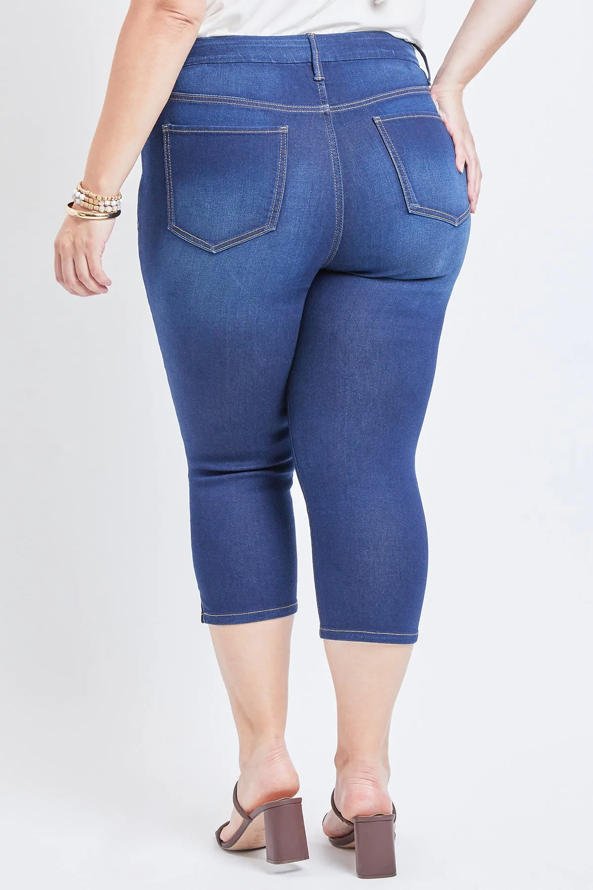 Missy Plus Size Curvy 1-Button High-Rise Side Slit Hem Capri, Pack Of 12