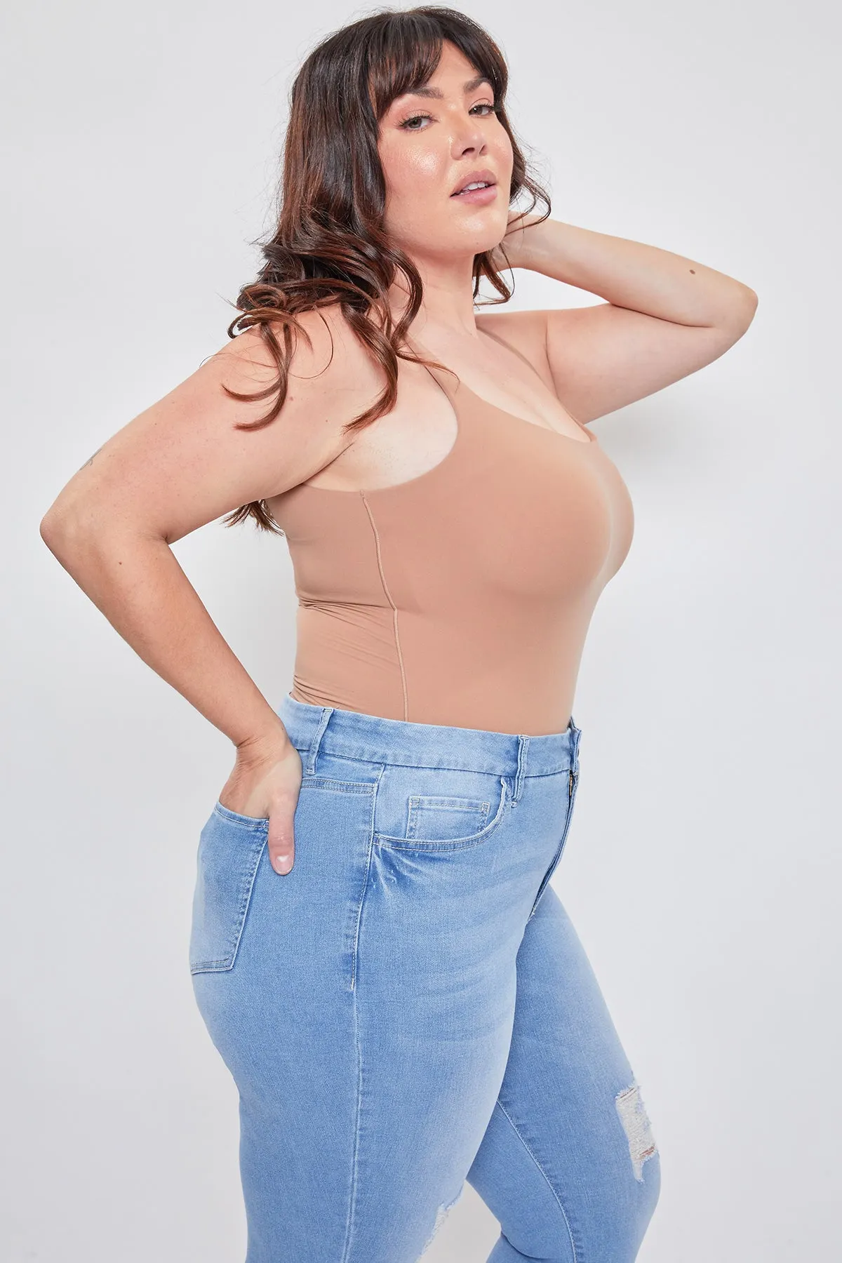 Missy Plus Size Curvy 1-Button High-Rise Side Slit Hem Capri, Pack Of 12