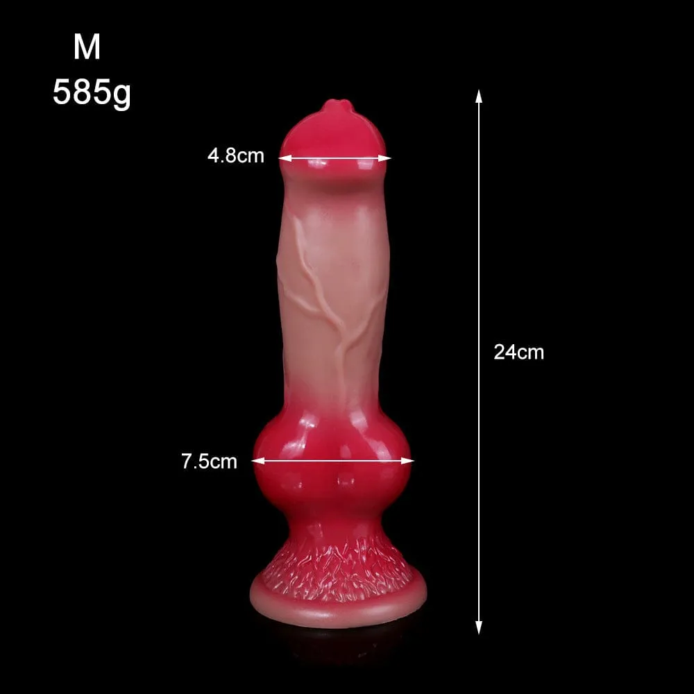 MRIMIN Realistic G-spot  Dog Dildo Liquid Silicone Penis Cock Dong with Flared Suction Cup